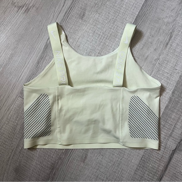 NIKE Pro Women's Dri-FIT Shelf-Bra Cropped Tank Top Lime Ice Small - Picture 6 of 13